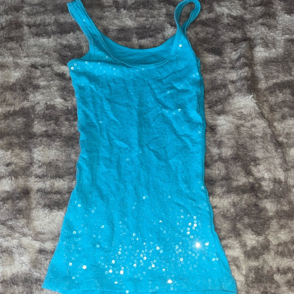 Aeropostale Blue sequin tank top